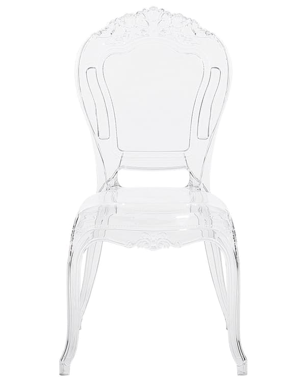Sett med 2 Spisestoler Transparent Akryl Solid Rygg Armløs Stabelbar Vintage Moderne Design