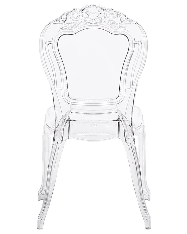 Sett med 2 Spisestoler Transparent Akryl Solid Rygg Armløs Stabelbar Vintage Moderne Design