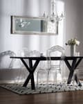 Miniatyrbilde 2 av 11: Sett med 2 Spisestoler Transparent Akryl Solid Rygg Armløs Stabelbar Vintage Moderne Design
