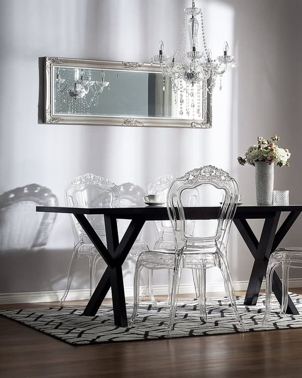 Sett med 2 Spisestoler Transparent Akryl Solid Rygg Armløs Stabelbar Vintage Moderne Design