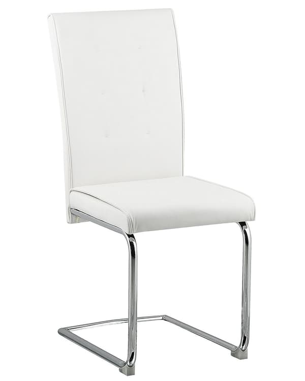 Stoler 2 stk hvit kunstskinn moderne design