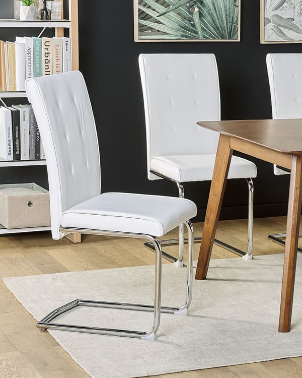 Stoler 2 stk hvit kunstskinn moderne design