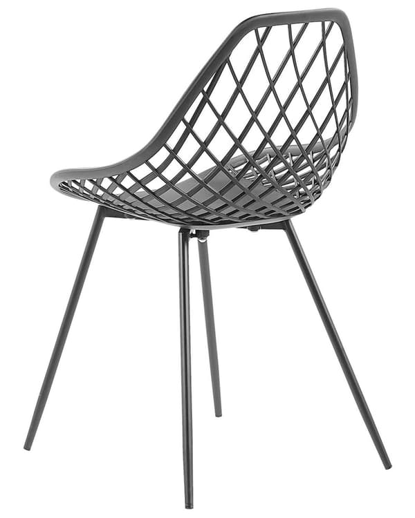 Sett med 2 spisestoler Svart Syntetisk Metall Rund form Dekorativ rygg Moderne Minimalistisk Kjøkken Spisestue