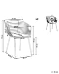 Miniatyrbilde 3 av 9: Sett med 2 Spisestoler Sort Metall Svart Setepute Moderne Industriell