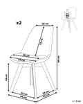 Miniatyrbilde 3 av 10: Sett med 2 Spisestuestoler Blå Fløyel Polstring Sete Elegant Moderne Treben