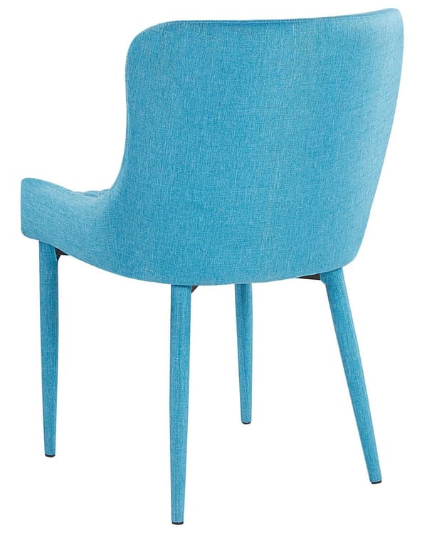 Sett med 2 Spisestoler Blått Stoff Møbeltrekk Glam Eklektisk Stil