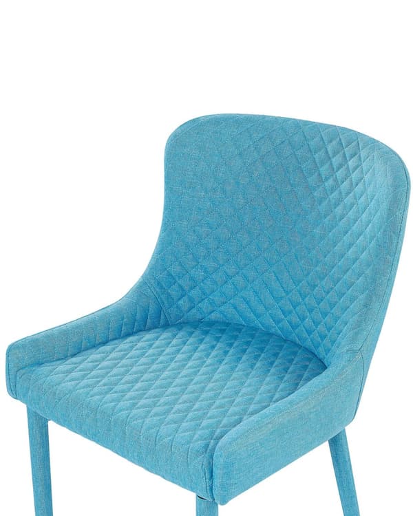 Sett med 2 Spisestoler Blått Stoff Møbeltrekk Glam Eklektisk Stil