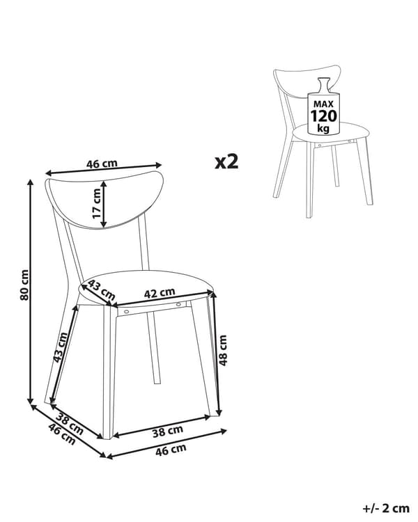 Sett med 2 Spisestuestoler Mørkt Tre Setepute Aksent Moderne Tradisjonell Design