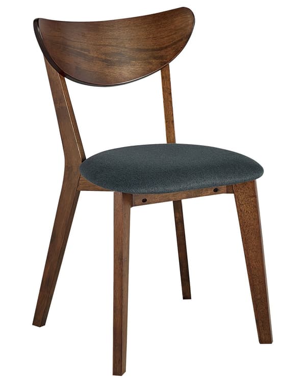 Sett med 2 Spisestuestoler Mørkt Tre Setepute Aksent Moderne Tradisjonell Design