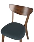 Miniatyrbilde 7 av 10: Sett med 2 Spisestuestoler Mørkt Tre Setepute Aksent Moderne Tradisjonell Design