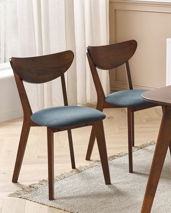Sett med 2 Spisestuestoler Mørkt Tre Setepute Aksent Moderne Tradisjonell Design