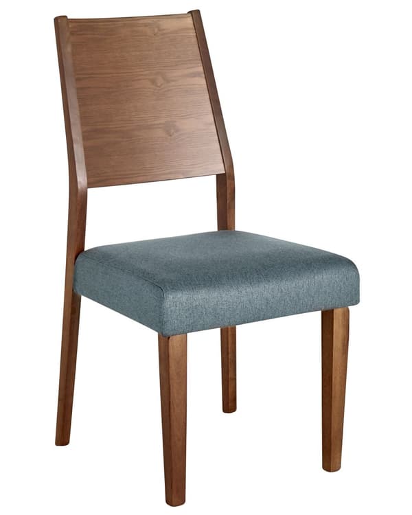 Sett med 2 Spisestuestoler Mørkt Tre Gummitre Setepute Aksent Spisesete Moderne Tradisjonell Design