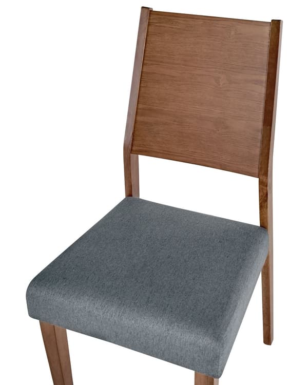 Sett med 2 Spisestuestoler Mørkt Tre Gummitre Setepute Aksent Spisesete Moderne Tradisjonell Design
