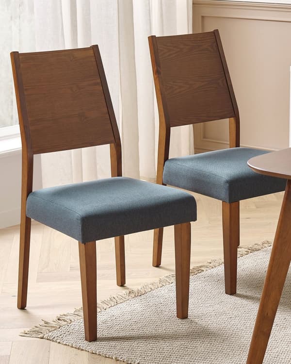 Sett med 2 Spisestuestoler Mørkt Tre Gummitre Setepute Aksent Spisesete Moderne Tradisjonell Design