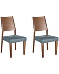 Miniatyrbilde 1 av 10: Sett med 2 Spisestuestoler Mørkt Tre Gummitre Setepute Aksent Spisesete Moderne Tradisjonell Design
