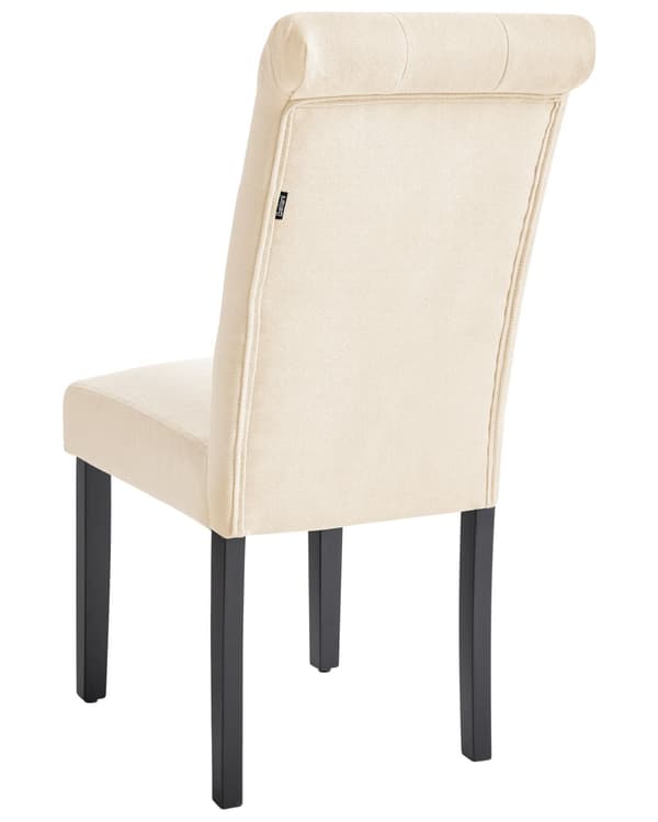 Sett med 2 spisestoler i kremfarget stoff Glam Modern Design Svarte treben