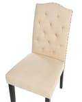 Miniatyrbilde 7 av 11: Sett med 2 Spisestoler Beige Fløyelstoff Moderne Retro Design Svarte Treben