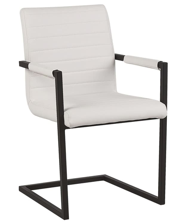 Stoler 2 stk hvit kunstskinn moderne design