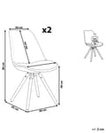 Miniatyrbilde 3 av 9: Sett med 2 Spisestuestoler Svart Kunstskinnsete Slanke Treben Armløse Moderne