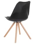 Miniatyrbilde 6 av 9: Sett med 2 Spisestuestoler Svart Kunstskinnsete Slanke Treben Armløse Moderne