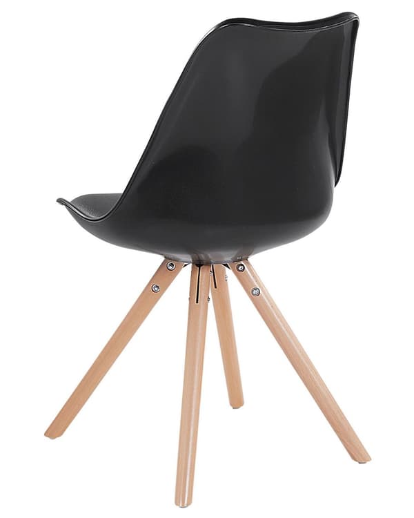 Sett med 2 Spisestuestoler Svart Kunstskinnsete Slanke Treben Armløse Moderne