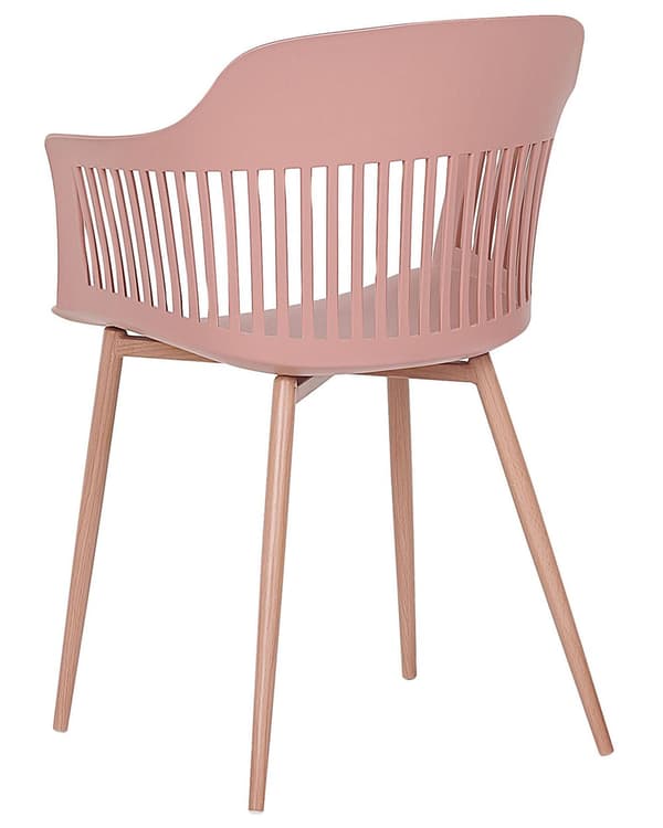 Sett med 2 Spisestoler Rosa Syntetisk Materiale Metallben Ryggstøtte Stue Moderne stil