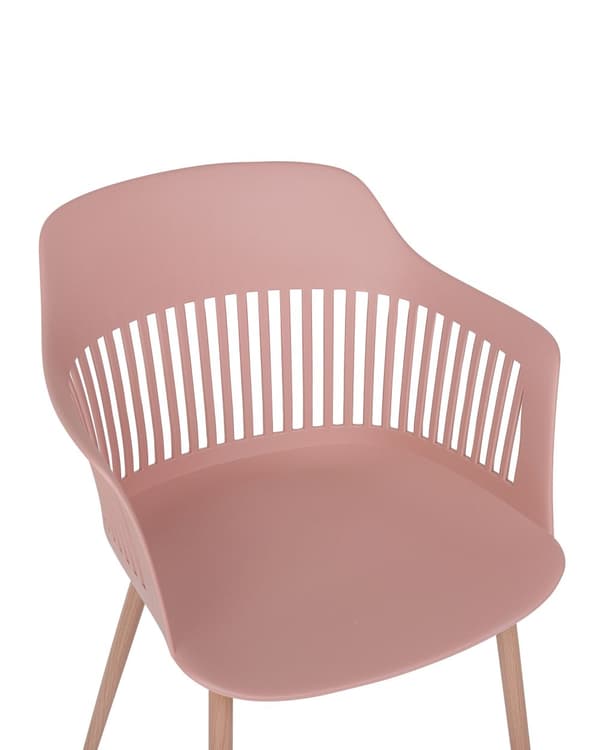 Sett med 2 Spisestoler Rosa Syntetisk Materiale Metallben Ryggstøtte Stue Moderne stil