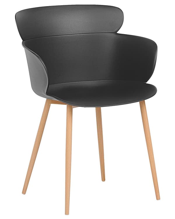 Spisestoler 2 stk svart plaststoler treben ergonomisk ryggstøtte moderne