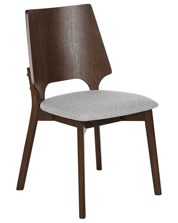 Tuoli tumma puu harmaa 47 x 88 x 46 cm puu polyesteri 2 kpl jalkatapit retro perinteinen