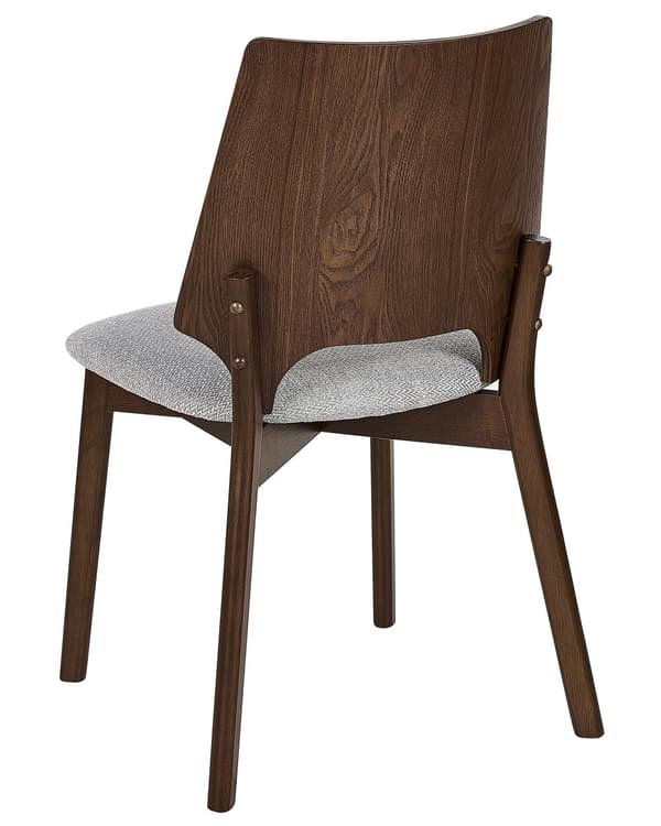 Tuoli tumma puu harmaa 47 x 88 x 46 cm puu polyesteri 2 kpl jalkatapit retro perinteinen