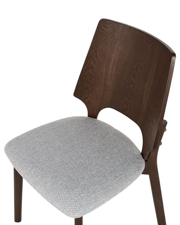 Tuoli tumma puu harmaa 47 x 88 x 46 cm puu polyesteri 2 kpl jalkatapit retro perinteinen