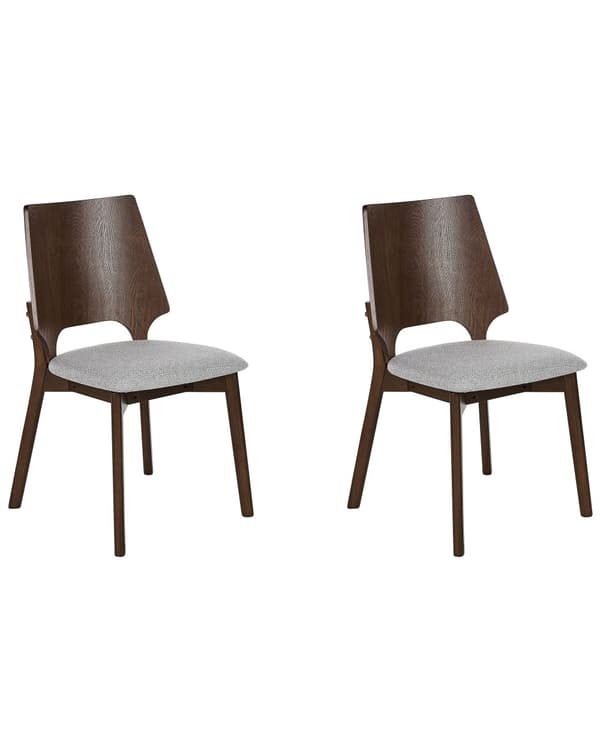 Tuoli tumma puu harmaa 47 x 88 x 46 cm puu polyesteri 2 kpl jalkatapit retro perinteinen