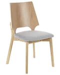 Pikkukuva 5 / 9: Tuoli vaalea puu harmaa 47 x 88 x 46 cm puu polyesteri 2 kpl jalkatapit retro perinteinen