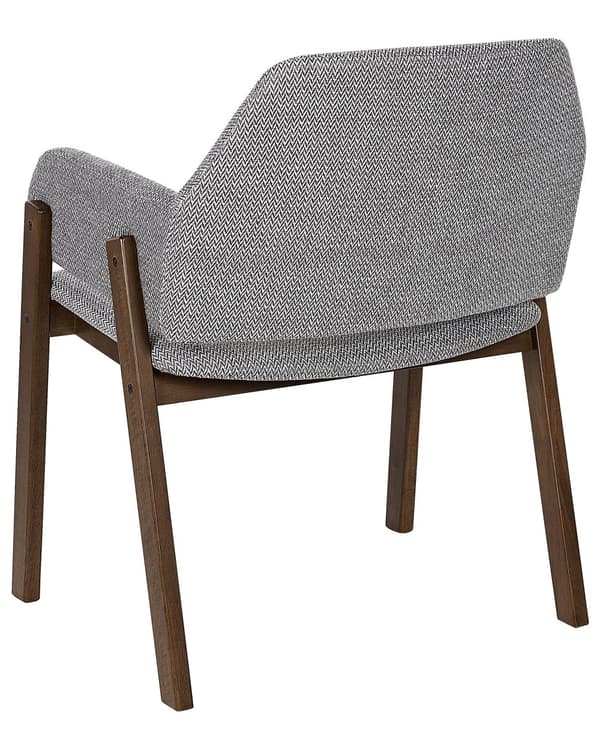 Set med 2 Matstolar Mörkt trä och Grå Polyestertyg Gummiträben Retro Traditionell stil