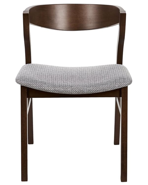 Sett med 2 spisestoler Grå Mørkt tre Polyester Kryssfiner Gummitre Med armlener Retro Tradisjonell stil Kjøkken Spisestue
