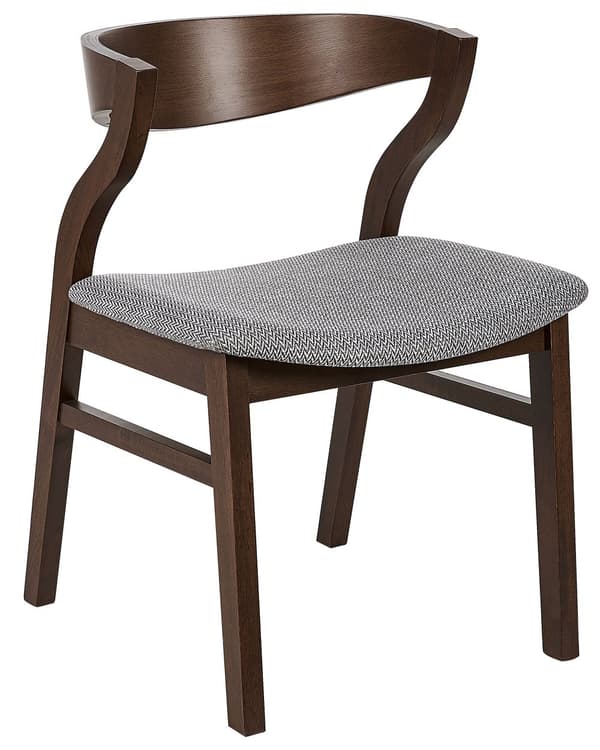 Sett med 2 spisestoler Grå Mørkt tre Polyester Kryssfiner Gummitre Med armlener Retro Tradisjonell stil Kjøkken Spisestue