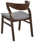Miniatyrbilde 6 av 9: Sett med 2 spisestoler Grå Mørkt tre Polyester Kryssfiner Gummitre Med armlener Retro Tradisjonell stil Kjøkken Spisestue