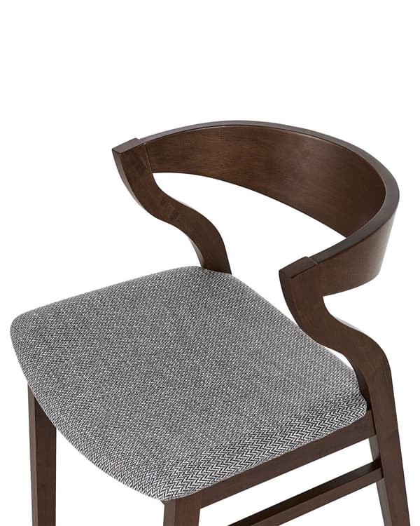 Sett med 2 spisestoler Grå Mørkt tre Polyester Kryssfiner Gummitre Med armlener Retro Tradisjonell stil Kjøkken Spisestue