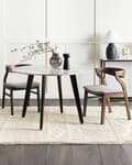 Miniatyrbilde 2 av 9: Sett med 2 spisestoler Grå Mørkt tre Polyester Kryssfiner Gummitre Med armlener Retro Tradisjonell stil Kjøkken Spisestue