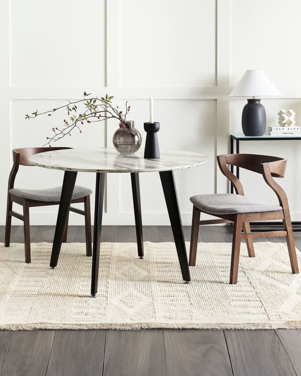 Sett med 2 spisestoler Grå Mørkt tre Polyester Kryssfiner Gummitre Med armlener Retro Tradisjonell stil Kjøkken Spisestue