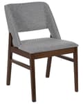 Miniatyrbilde 4 av 9: Sett med 2 spisestoler Grå Mørkt tre Stoff Polyester Gummitre Retro Tradisjonell stil Spisestue Kjøkken