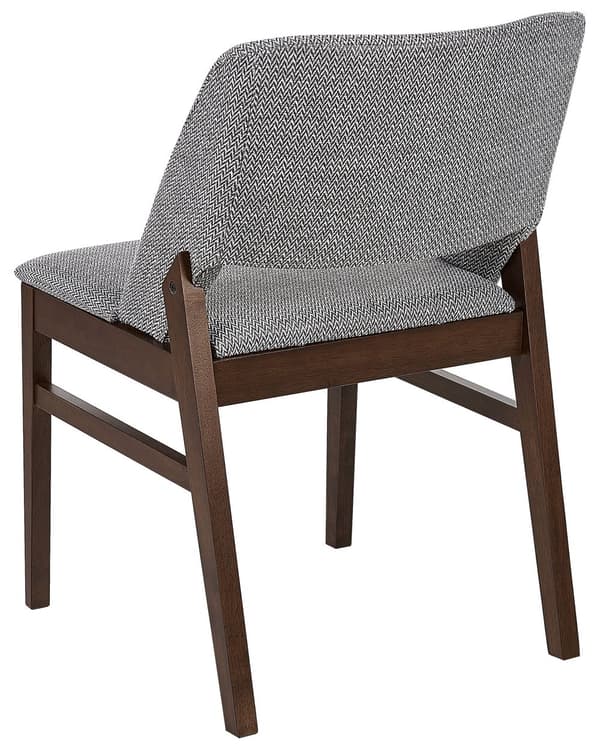 Sett med 2 spisestoler Grå Mørkt tre Stoff Polyester Gummitre Retro Tradisjonell stil Spisestue Kjøkken