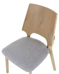 Miniatyrbilde 7 av 9: Sett med 2 spisestoler Grå Lyst tre Polyester Kryssfiner Gummitre Uten armlener Retro Tradisjonell stil Spisestue Kjøkken
