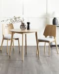 Miniatyrbilde 2 av 9: Sett med 2 spisestoler Grå Lyst tre Polyester Kryssfiner Gummitre Uten armlener Retro Tradisjonell stil Spisestue Kjøkken