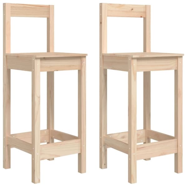 vidaXL barstole 2 stk. 40x41,5x112 cm massivt fyrretræ
