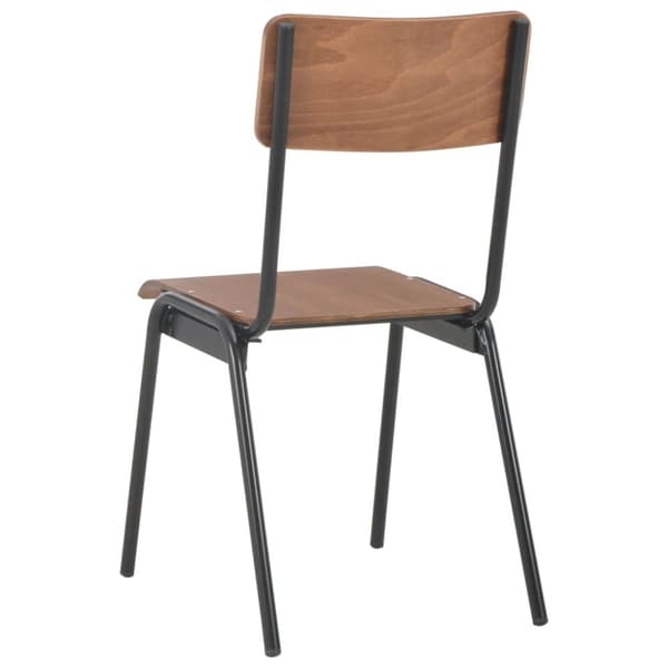 vidaXL Matstolar 4 st massiv plywood stål brun