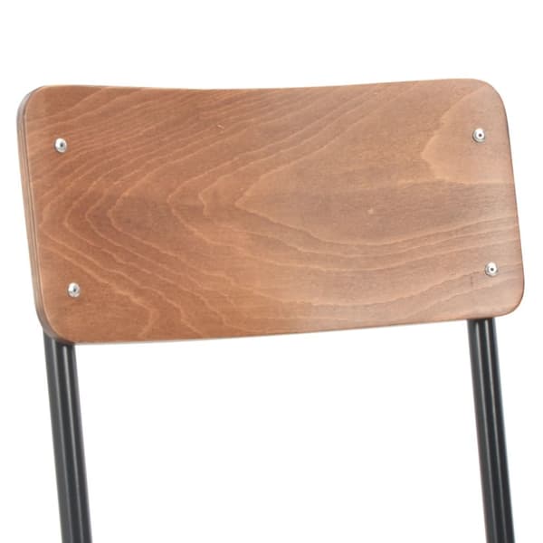 vidaXL Matstolar 4 st massiv plywood stål brun
