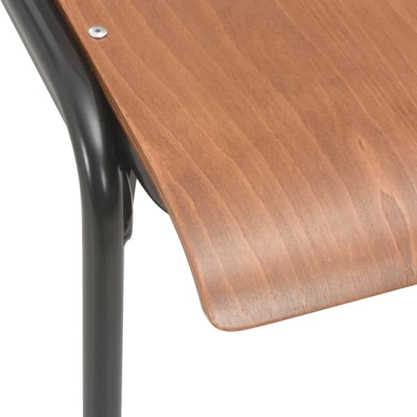 vidaXL Matstolar 4 st massiv plywood stål brun