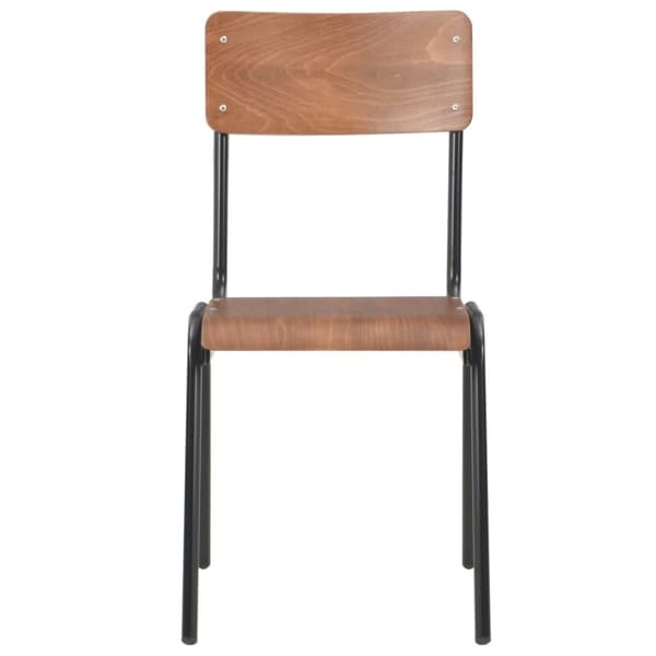 vidaXL Matstolar 4 st massiv plywood stål brun