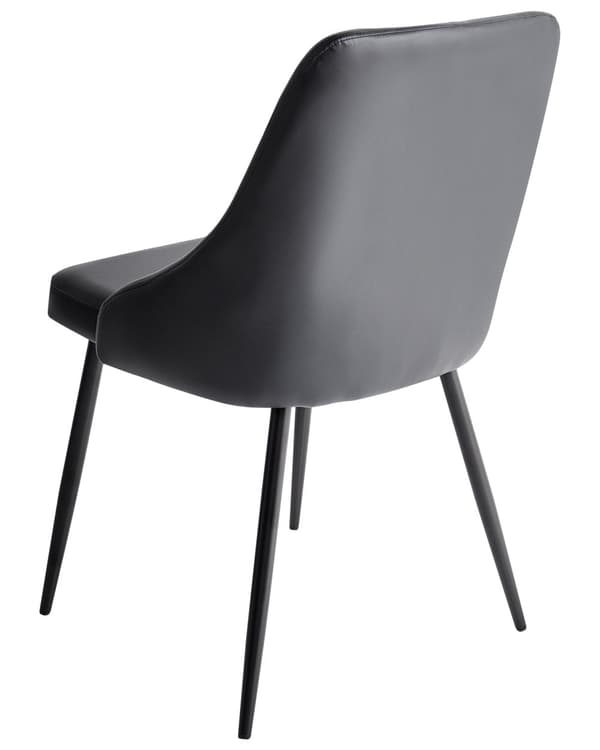 Stoler 2 stk Svart Kunstskinn Svart Metallben Spisestoler Glamour Moderne